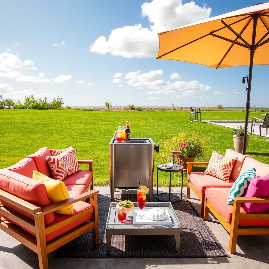 Outdoor Drink Cooler Stand for Outdoor Furniture