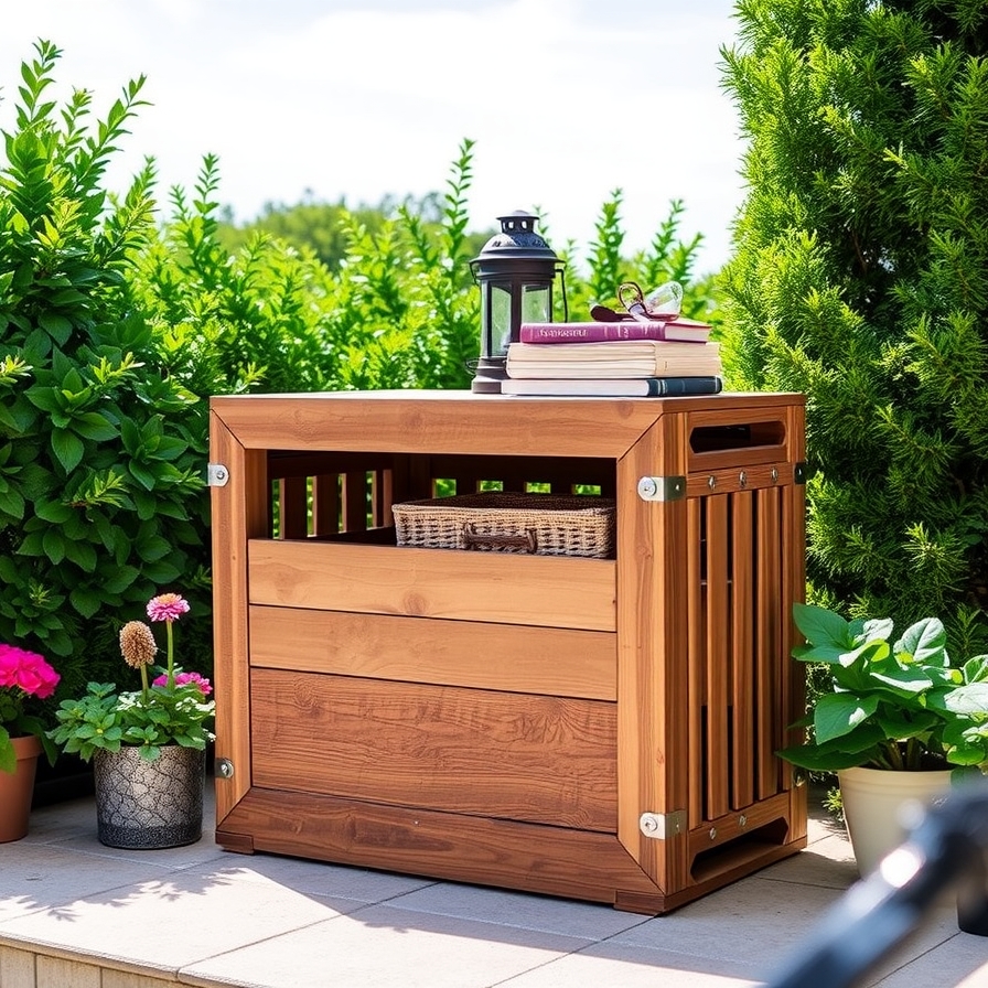 Simple Side Table from Crates for Outdoor Furniture