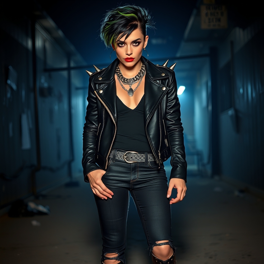 Edgy Leather Jacket Look