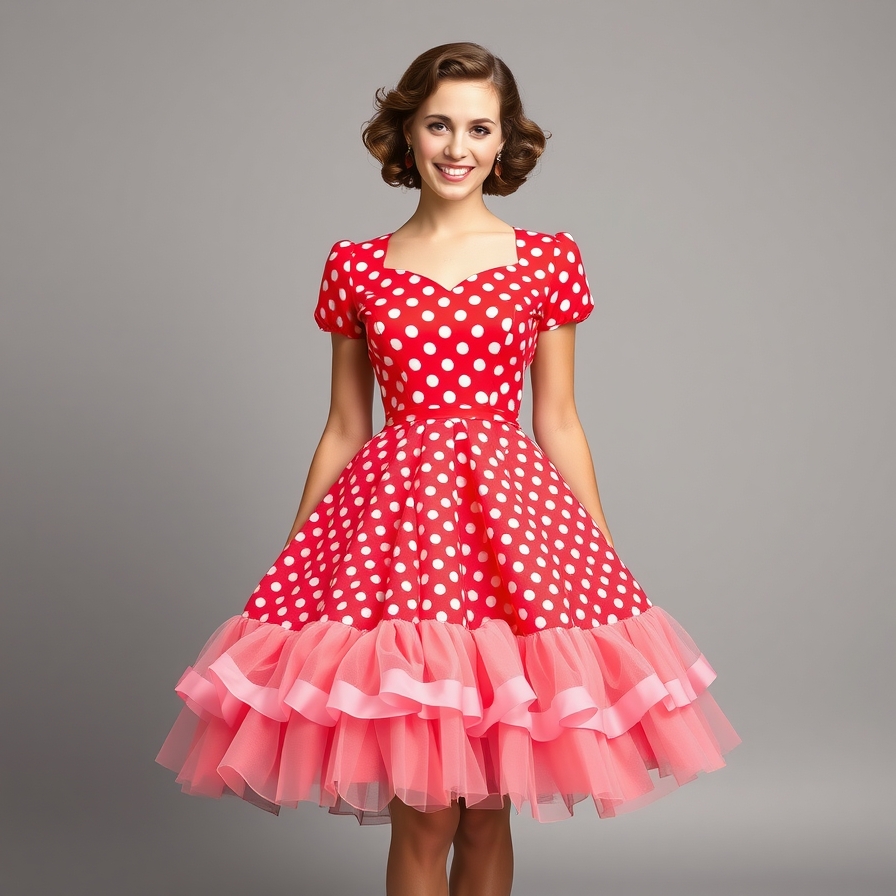 1950s Polka Dot Dress Look