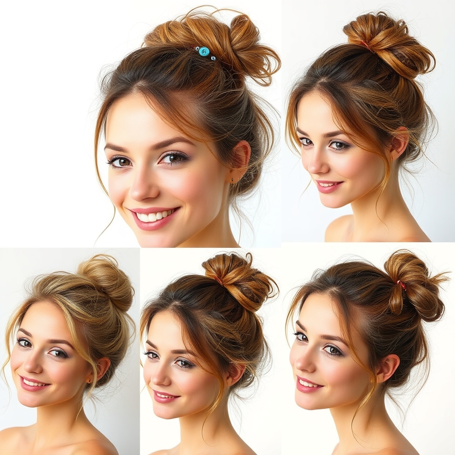 Everyday casual messy bun styles