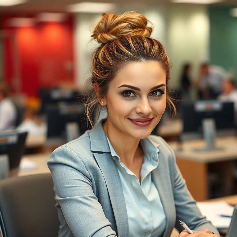 Messy bun for work or office
