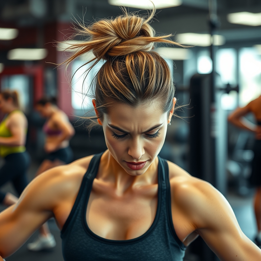 Messy bun for workouts & gym