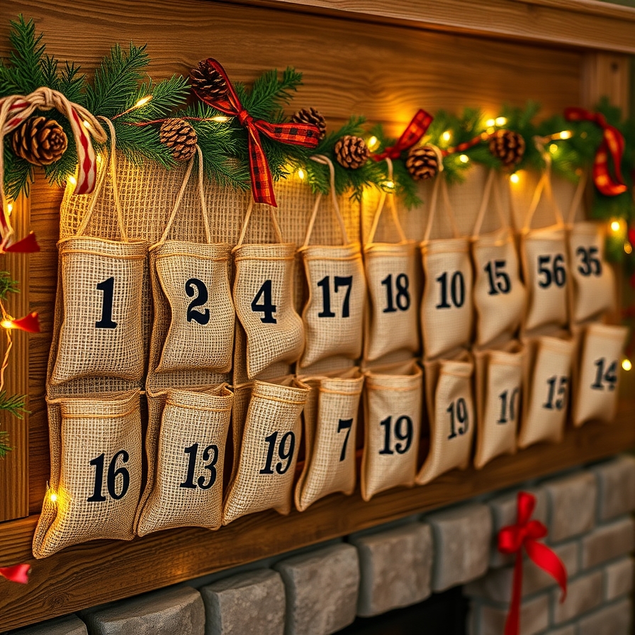 Burlap Pocket Garland for a Rustic Look