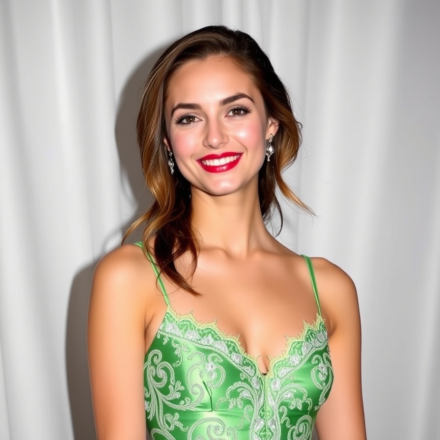 Elegant Lipstick for a Green Prom Dress