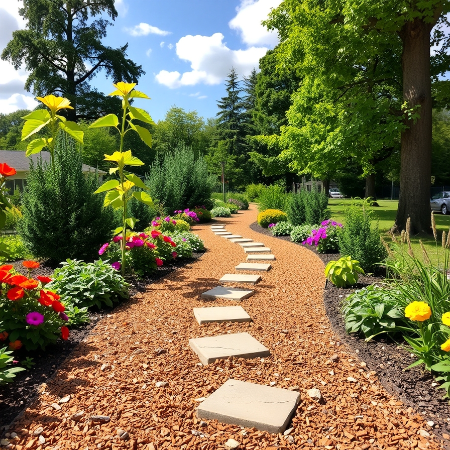Inexpensive Mulch Path