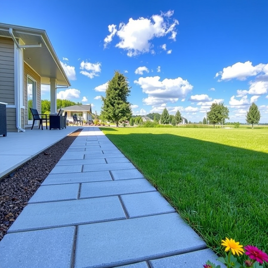 Modern Concrete Paver Path