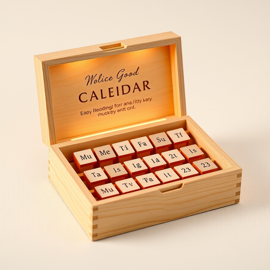 Scandinavian-Inspired Wooden Box Calendar