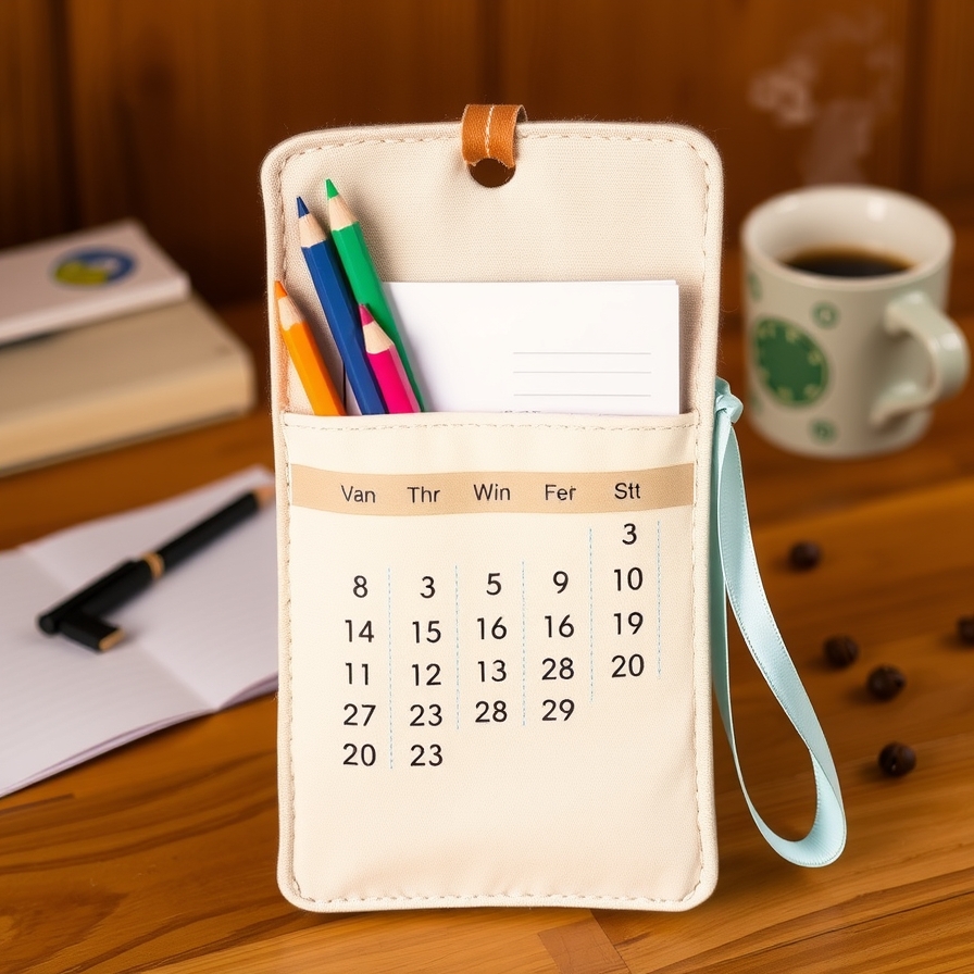 Simple Sewn Hanging Pocket Calendar
