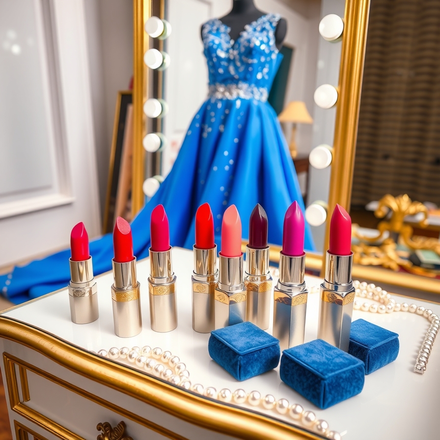 Stunning Lipstick Choices for a Blue Prom Dress