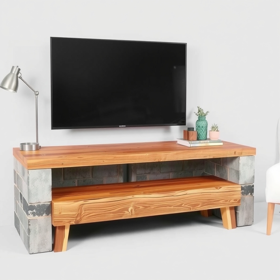 The Concrete Block and Wood Bench