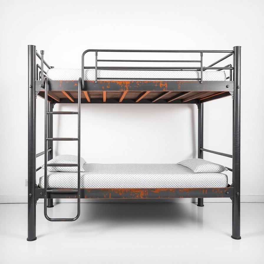 The Industrial Metal Frame Loft Bed