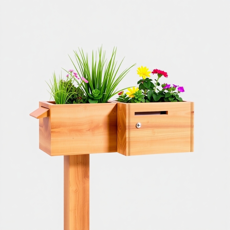 The Modern Cedar Planter Box Mailbox