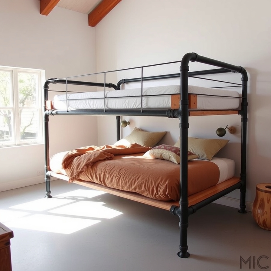 The Modern Pipe & Wood Loft Bed