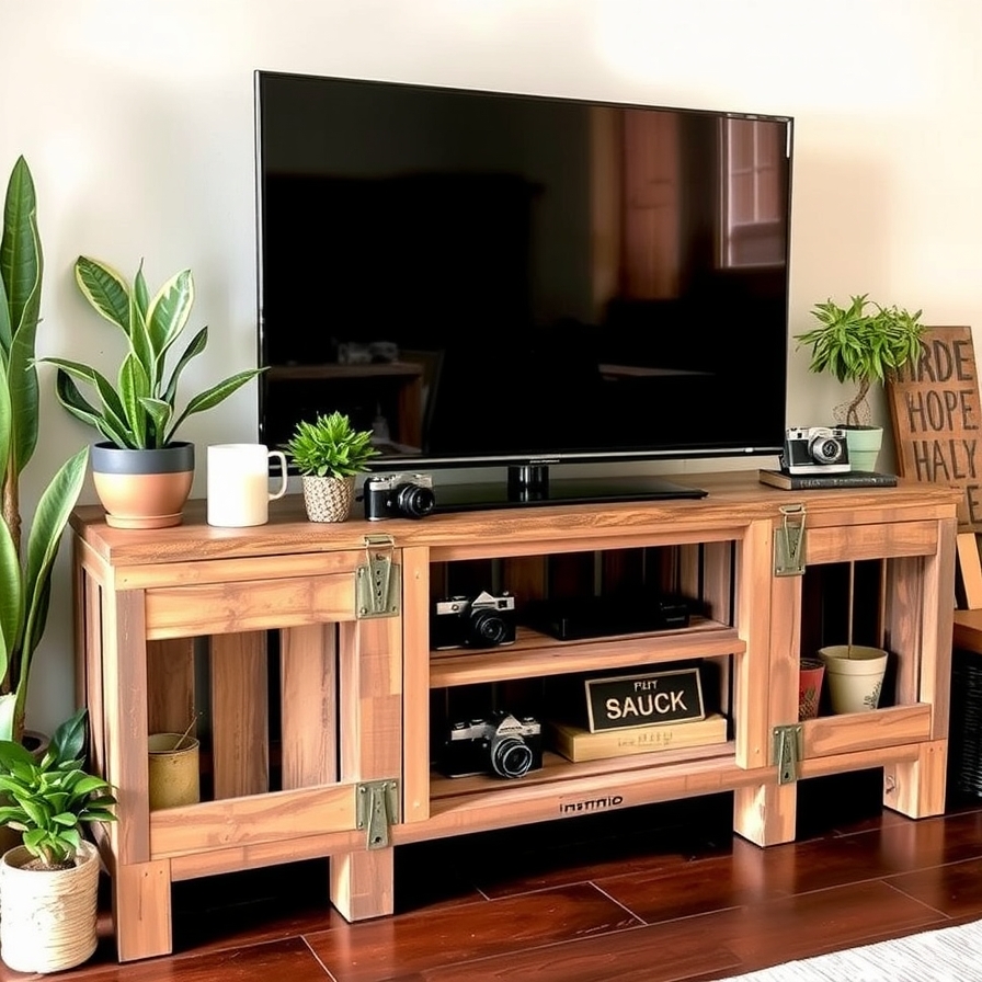The Rustic Wood Crate Stand