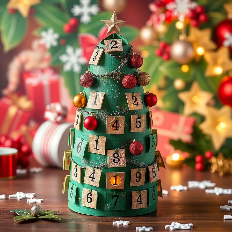 Toilet Paper Roll Christmas Tree Countdown