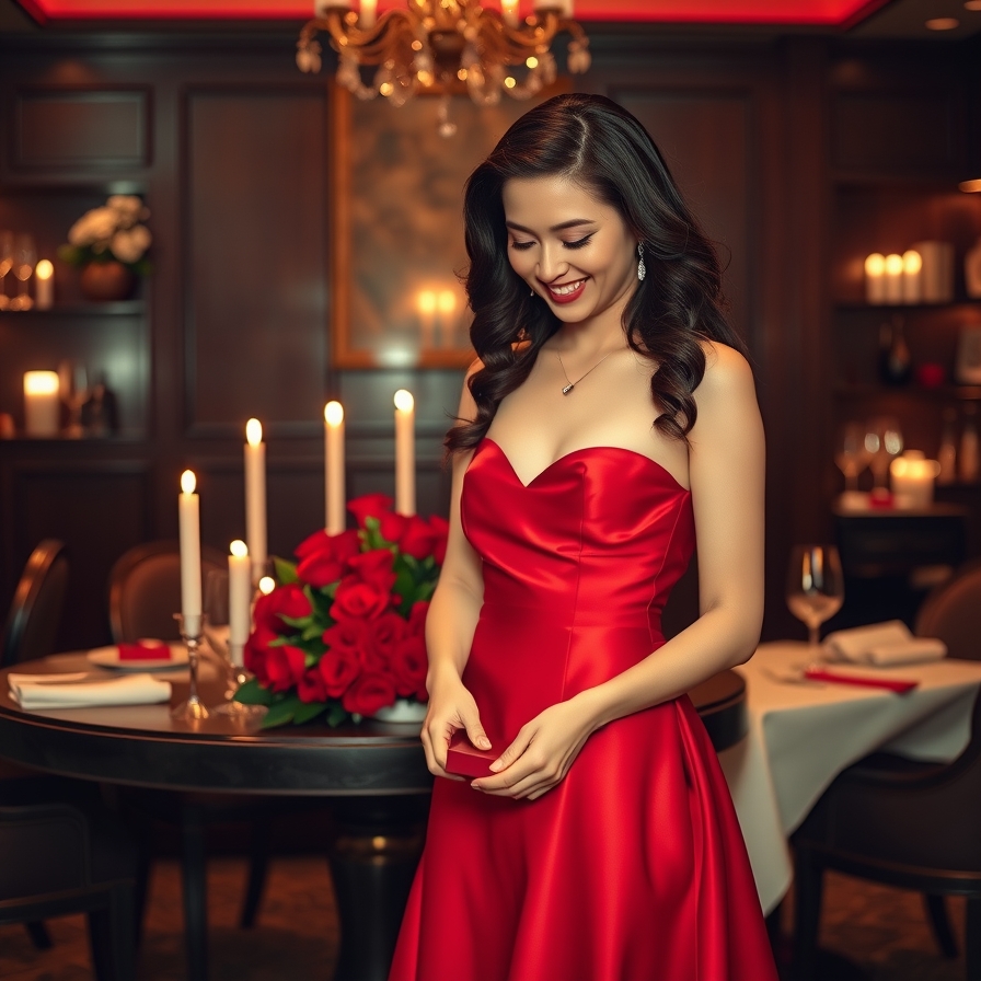 Classic Red Dress for a Romantic Dinner