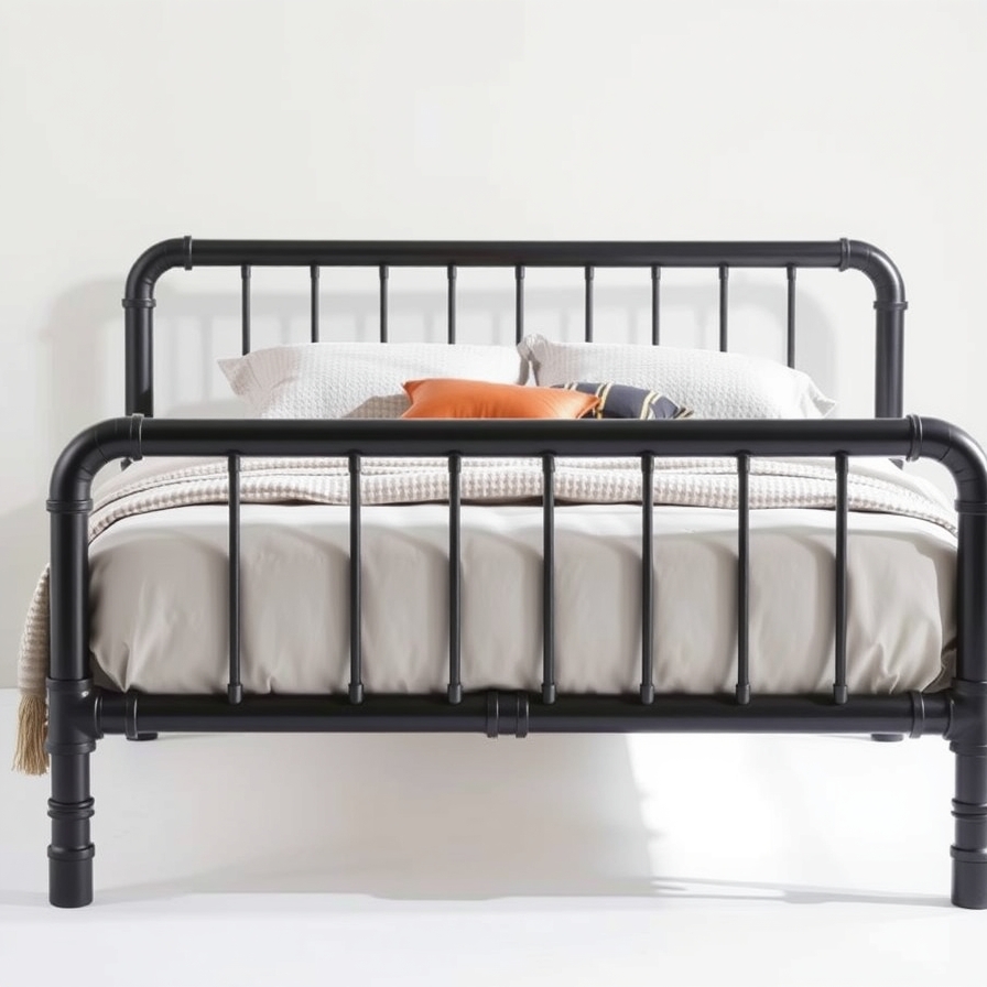 Modern Metal & Pipe Bed Frame