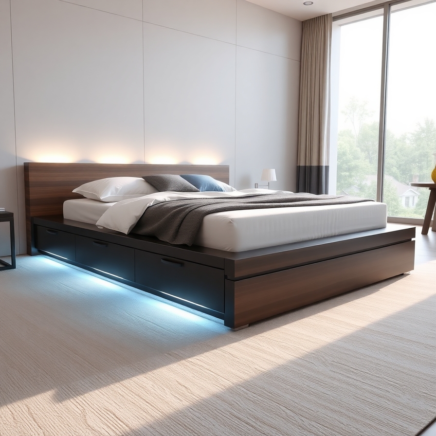 Sleek and Modern Platform Bed